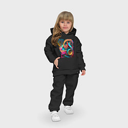 Детский костюм оверсайз Разноцветные мысли, цвет: черный — фото 2