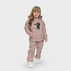 Детский костюм оверсайз Animal power, цвет: пыльно-розовый — фото 2