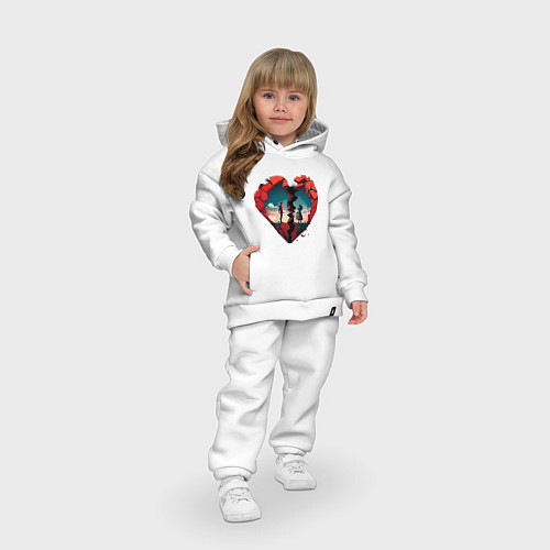 Детский костюм оверсайз По разные стороны сердца / Белый – фото 3