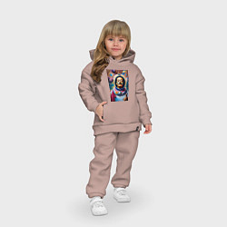 Детский костюм оверсайз Космонавт Сальвадор Дали, цвет: пыльно-розовый — фото 2
