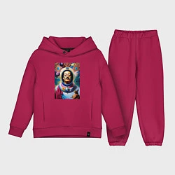 Детский костюм оверсайз Космонавт Сальвадор Дали, цвет: маджента