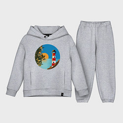 Детский костюм оверсайз Маяк на закате, цвет: меланж