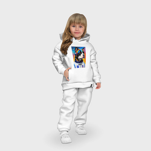 Детский костюм оверсайз Стаффорд космонавт - нейросеть / Белый – фото 3