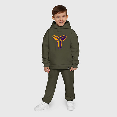 Детский костюм оверсайз Kobe logo / Хаки – фото 4