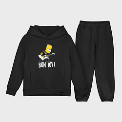 Детский костюм оверсайз Bon Jovi Барт Симпсон рокер, цвет: черный