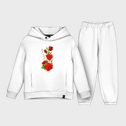 Детский костюм оверсайз Прекрасная Римма - букет из роз, цвет: белый