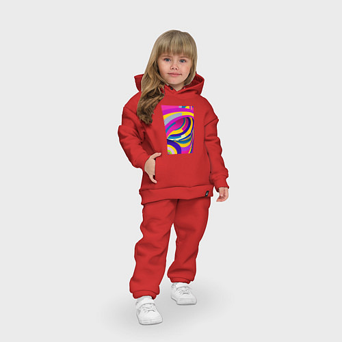 Детский костюм оверсайз Цветной принт / Красный – фото 3