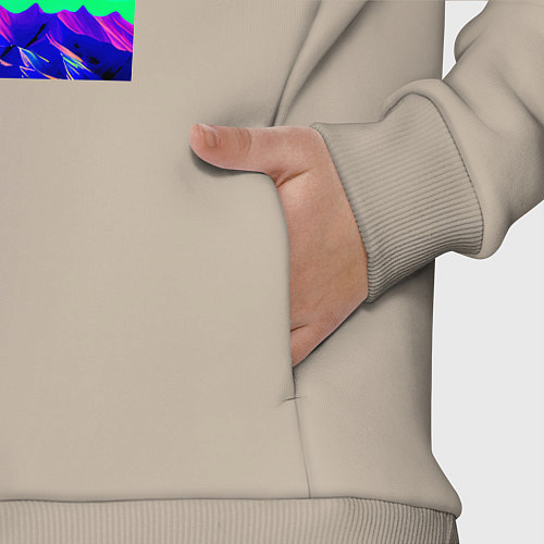 Детский костюм оверсайз Неоновые горы / Миндальный – фото 3