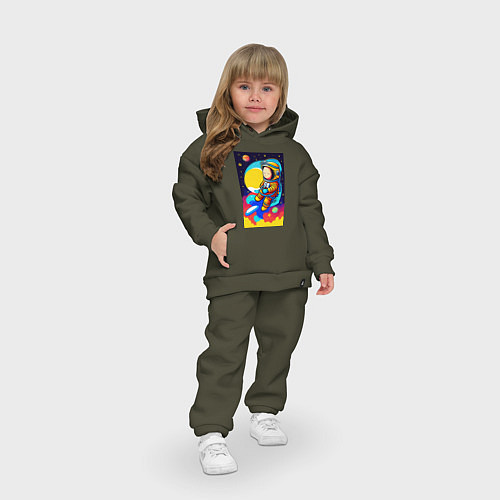 Детский костюм оверсайз Маленький космонавт / Хаки – фото 3