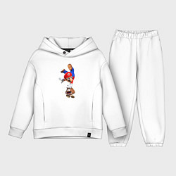 Детский костюм оверсайз Марио на грибе, цвет: белый