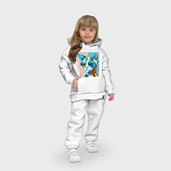 Детский костюм оверсайз Кот в темных очках Пикассо, цвет: белый — фото 2