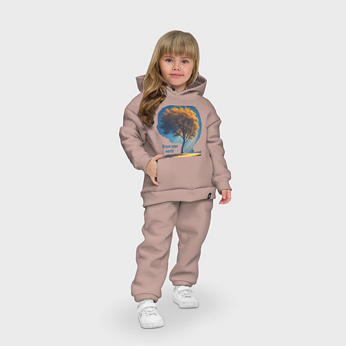 Детский костюм оверсайз Дивный новый мир / Пыльно-розовый – фото 3