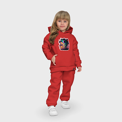 Детский костюм оверсайз Астронавт в магическом месте / Красный – фото 3