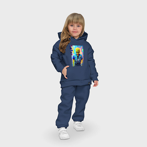 Детский костюм оверсайз Барт Симпсон - фантазия - нейросеть / Тёмно-синий – фото 3