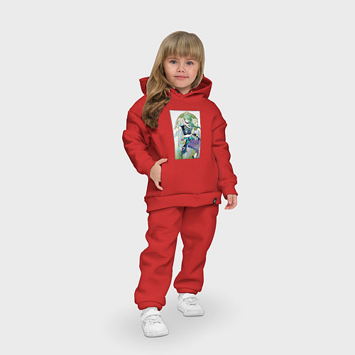 Детский костюм оверсайз Бай Чжу - Геншин импакт / Красный – фото 3
