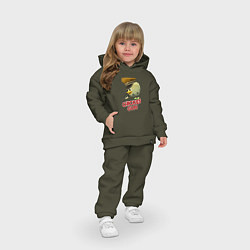 Детский костюм оверсайз Chicken Gun logo, цвет: хаки — фото 2