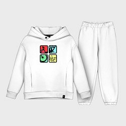 Детский костюм оверсайз Кататься, цвет: белый