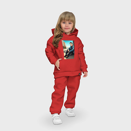 Детский костюм оверсайз Элон Маск / Красный – фото 3