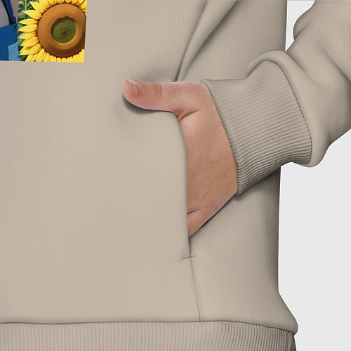 Детский костюм оверсайз Девочка в голубом шлеме / Миндальный – фото 3