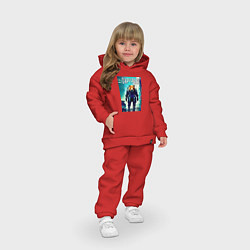 Детский костюм оверсайз Capypunk - urban style - neural network, цвет: красный — фото 2