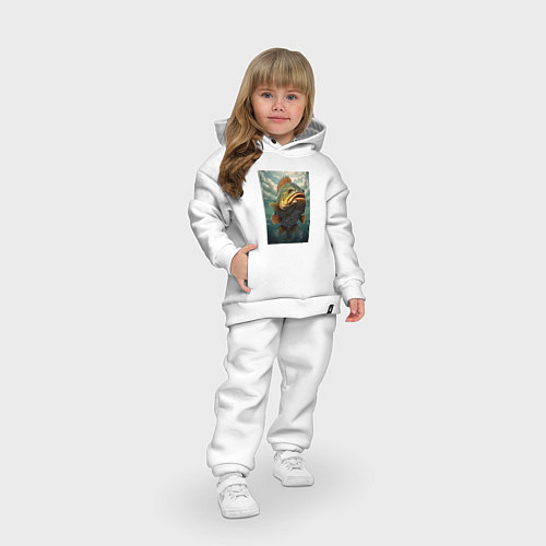 Детский костюм оверсайз Большая рыба карп / Белый – фото 3