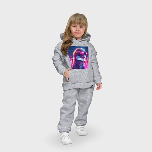 Детский костюм оверсайз Сокол в очках / Меланж – фото 3