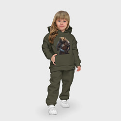Детский костюм оверсайз Медведь в броне, цвет: хаки — фото 2