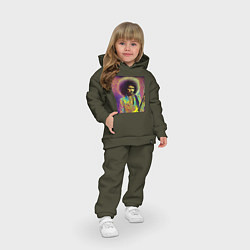 Детский костюм оверсайз Глитч Джимми Хендрикс, цвет: хаки — фото 2