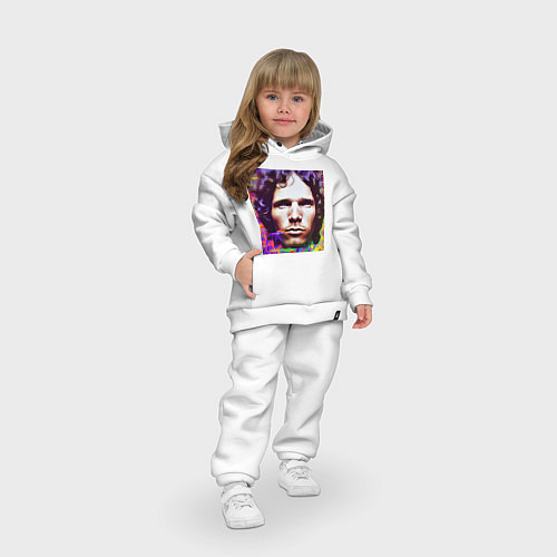 Детский костюм оверсайз Jim Morrison Glitch 25 Digital Art / Белый – фото 3