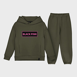 Детский костюм оверсайз Логотип Блек Пинк, цвет: хаки