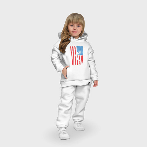 Детский костюм оверсайз USA girl volleyball / Белый – фото 3