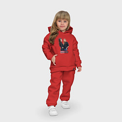 Детский костюм оверсайз Blackpink kpop, цвет: красный — фото 2