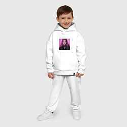 Детский костюм оверсайз Blackpink Jennie аниме рисунок, цвет: белый — фото 2