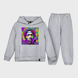 Детский костюм оверсайз Jimi Hendrix in color Glitch Art, цвет: меланж
