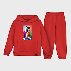 Детский костюм оверсайз Baer fashionista - pop art - neural network, цвет: красный