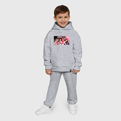 Детский костюм оверсайз Градиент Блек Пинк, цвет: меланж — фото 2