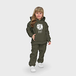 Детский костюм оверсайз EXO лого, цвет: хаки — фото 2