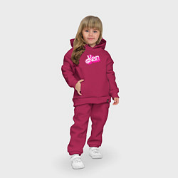 Детский костюм оверсайз Логотип розовый Кен, цвет: маджента — фото 2