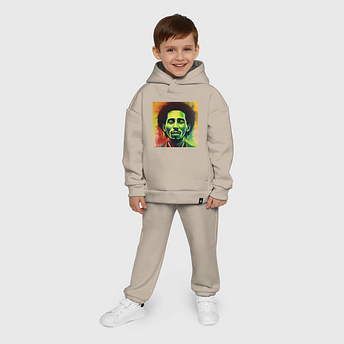 Детский костюм оверсайз Граффити Арт портрет Боб Марли / Миндальный – фото 4