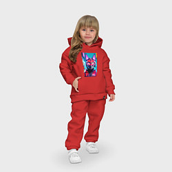 Детский костюм оверсайз Cyber fox - neural network, цвет: красный — фото 2
