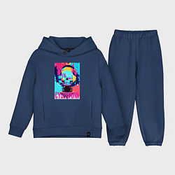 Детский костюм оверсайз Cool skull - cyberpunk - pop art, цвет: тёмно-синий