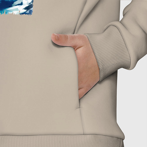 Детский костюм оверсайз Фука с черепахой - Акватоп белого песка / Миндальный – фото 3