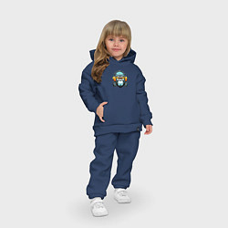 Детский костюм оверсайз Обезьяна и наушники, цвет: тёмно-синий — фото 2
