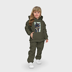 Детский костюм оверсайз Матёрый модный волчара, цвет: хаки — фото 2