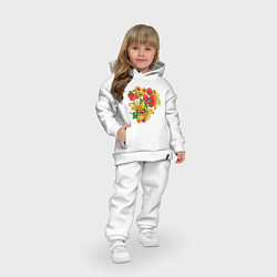 Детский костюм оверсайз Хохлома традиционный русский узор, цвет: белый — фото 2