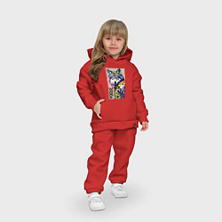 Детский костюм оверсайз Wolf fashionista - pop art, цвет: красный — фото 2