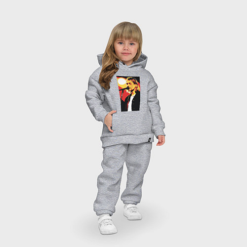 Детский костюм оверсайз Курт Кобейн с микрофоном / Меланж – фото 3