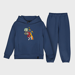 Детский костюм оверсайз Зомби на джетпаке, цвет: тёмно-синий