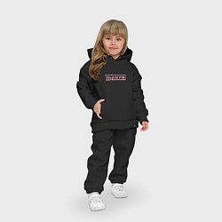Детский костюм оверсайз Black pink - logotype - South Korea, цвет: черный — фото 2