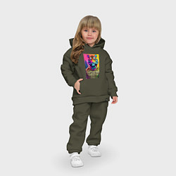 Детский костюм оверсайз Городской тигр - нейросеть, цвет: хаки — фото 2